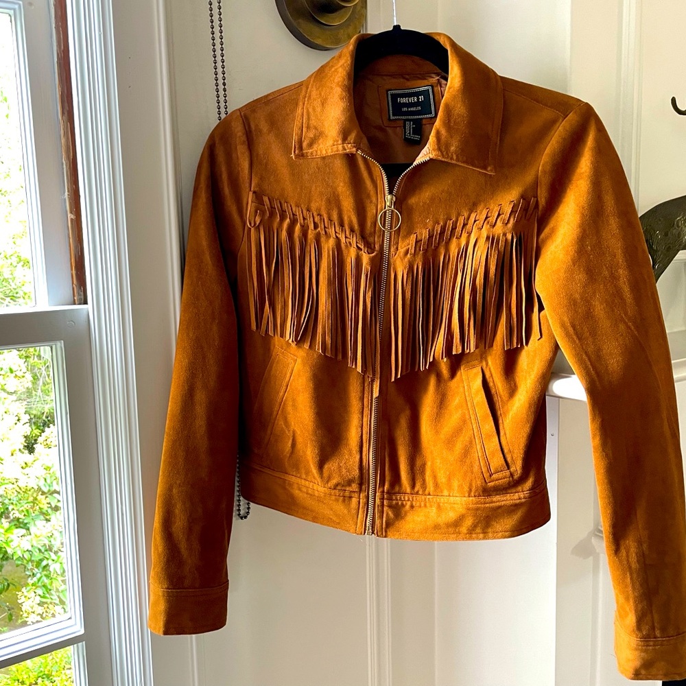 Faux Suede fringe jacket